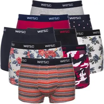 WESC 9P Mixpack Boxer Briefs Flerfarvet bomuld Small Herre