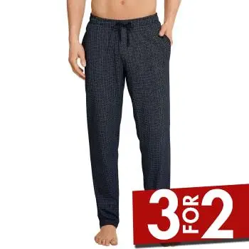 Schiesser Mix and Relax Jersey Lounge Pants Blå Mønster bomuld Small Herre