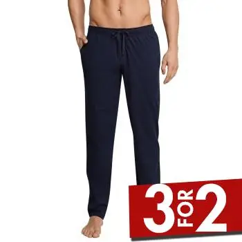 Schiesser Mix and Relax Jersey Lounge Pants Mørkblå bomuld Small Herre