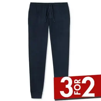 Schiesser Mix and Relax Lounge Pants With Cuffs Mørkblå bomuld Small Herre