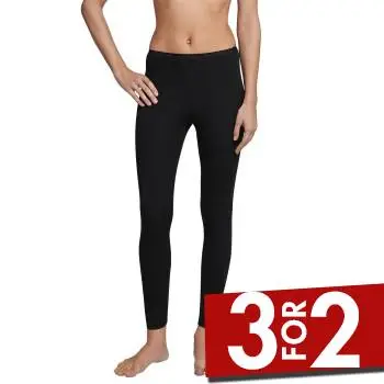 Schiesser Luxury Leggings Sort bomuld 38 Dame