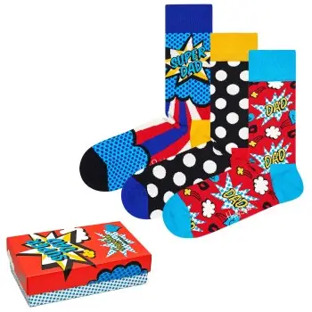 Happy socks Strømper 3P Fathers Day Gift Box Flerfarvet bomuld Str 41/46 Herre