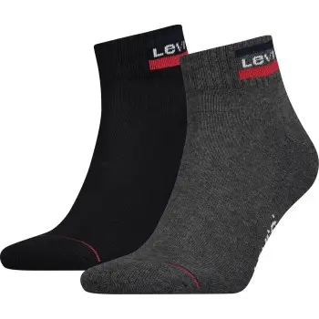 Levis Strømper 2P Sport Mid Cut Sock Sort/Grå Str 39/42