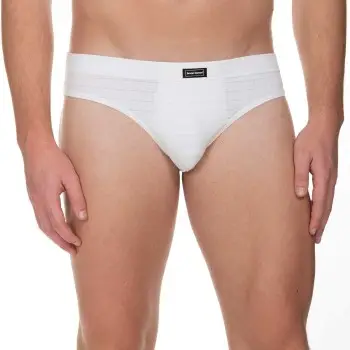 Bruno Banani 2P Check Line 2.0 Sports Brief Hvid polyamid Small Herre