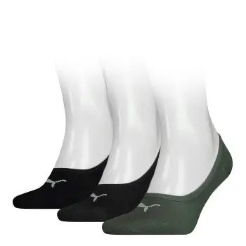 Puma Strømper 3P Footie Socks Sort/Grøn Str 43/46