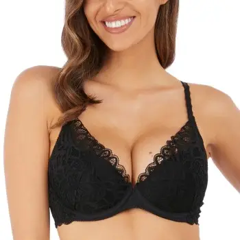 Wacoal Bh Raffine Plunge Push Up Bra Sort A 70 Dame