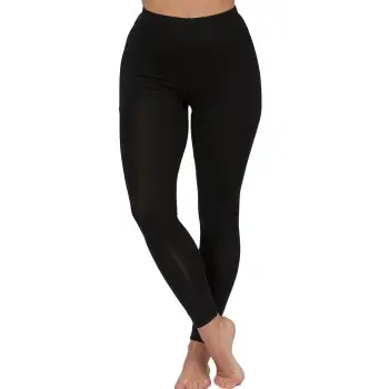 Trofe Bamboo Solids Leggings Sort Bambus Small Dame