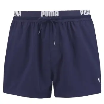 Puma Badebukser Logo Short Length Swim Shorts Marineblå polyester Small Herre