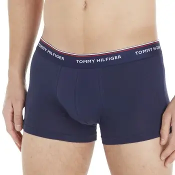 Tommy Hilfiger 3P Premium Essentials Low Rise Trunk Blå/Hvid bomuld Small Herre