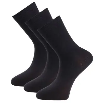 Trofe Cotton Socks Strømper 3P Sort Str 39/42 Dame