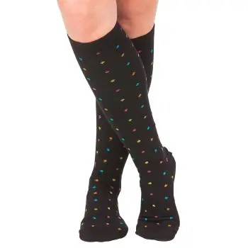 Trofe Printed Support Socks Strømper Sort Str 39/42 Dame