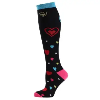 Trofe Printed Support Socks Strømper Sort/Rød Str 39/42 Dame