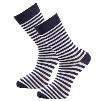 Trofe Bamboo Stripe Socks Strømper 2P Marineblå Str 39/42 Dame