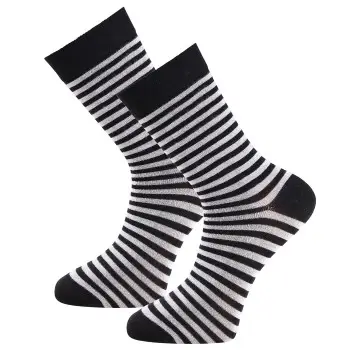 Trofe Bamboo Stripe Socks Strømper 2P Sort Str 39/42 Dame