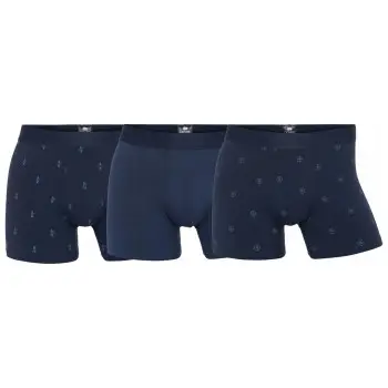 Dovre 3P Bamboo Boxer Tights Blå Mønster Small Herre