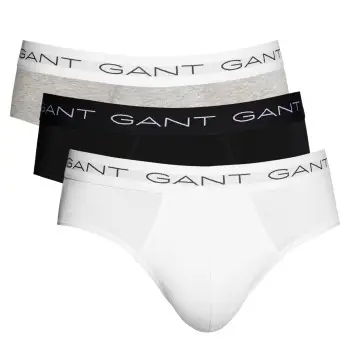 Gant 3P Cotton Stretch Briefs Sort/Hvid bomuld Large Herre