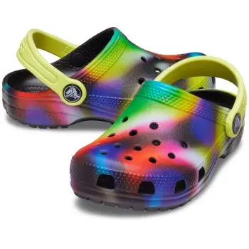 Crocs Classic Solarized Clog Toddler Sort mønstret US C8 (EU 24-25) Barn