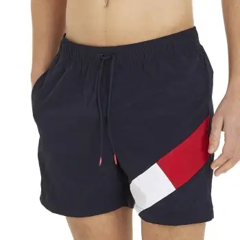 Tommy Hilfiger Badebukser Solid Flag Swim Shorts Mørkblå nylon Small Herre