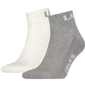 Levis Strømper 2P Sport Logo Mid Cut Sock Hvid/Grå Str 39/42