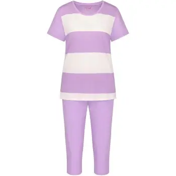 Triumph Pyjama Set X 01 Hvid/Violet bomuld 38 Dame