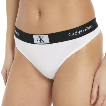 Calvin Klein Trusser CK96 Cotton Thong Hvid bomuld Small Dame