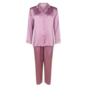 Lady Avenue Pure Silk Basic Pyjamas Rosa silke Medium Dame