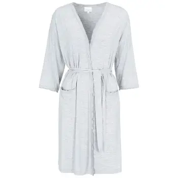 Damella Viscose Plain Wave Robe CL2 Lysegrå Bambus Large Dame