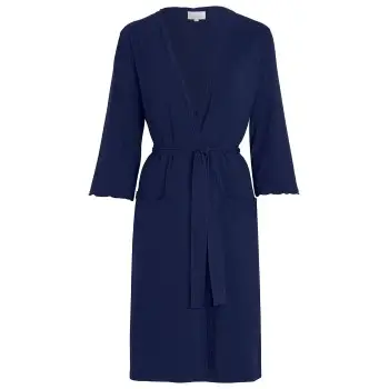 Damella Viscose Plain Wave Robe CL2 Marineblå Bambus Small Dame