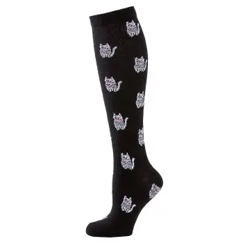 Trofe Printed Support Socks Strømper Sort Mønster Str 39/42 Dame