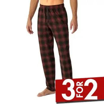 Schiesser Mix Plus Relax Long Pants Rød Mønster  bomuld 50 Herre