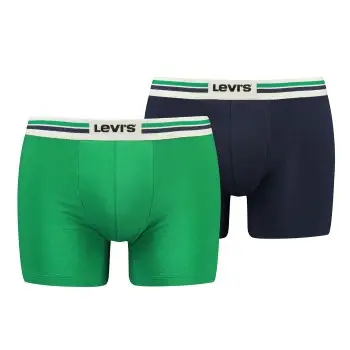 Levis 2P Men Sportswear Logo Boxer Brief Blå/Grøn bomuld Medium Herre