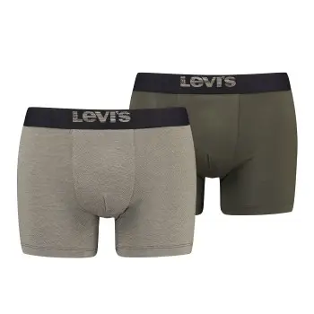 Levis 2P Men Optical Illussion Boxer Brief Khaki bomuld Medium Herre