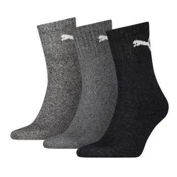 Puma Strømper 3P Short Crew Unisex Socks Grå/Sort Str 39/42