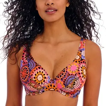 Freya Santiago Nights UW High Apex Bikini Top Rosa Mønster  F 80 Dame