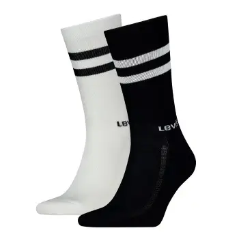 Levis Strømper 2P Regular Cut Stripe Socks Sort/Hvid Str 39/42