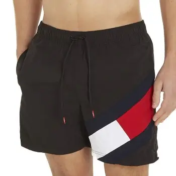 Tommy Hilfiger Badebukser Solid Flag Swim Shorts Sort nylon Small Herre