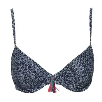 Esprit Sapphire Beach Underwire Bikini Marine mønster B 70 Dame