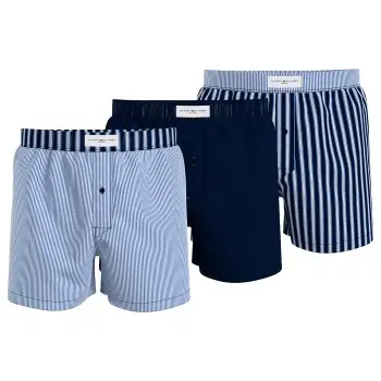 Tommy Hilfiger Woven Boxer Print Marine/Blå bomuld Medium Herre