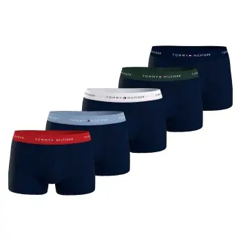 Tommy Hilfiger 5P Signature Cotton Essential Trunk Marineblå bomuld Medium Herre