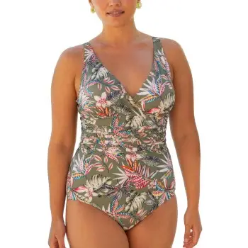 Trofe Tropical Maderia Swimsuit Grøn Mønster 38 Dame