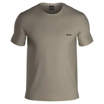 BOSS Waffle T Shirt Brun Medium Herre