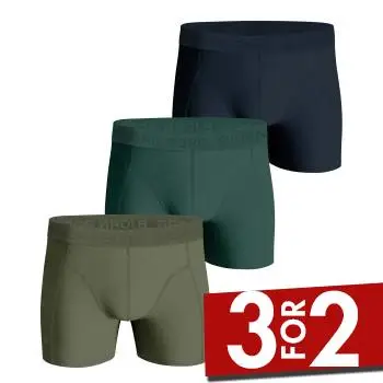 Björn Borg 3P Cotton Stretch Boxer 1565 Blå/Grøn bomuld Medium Herre