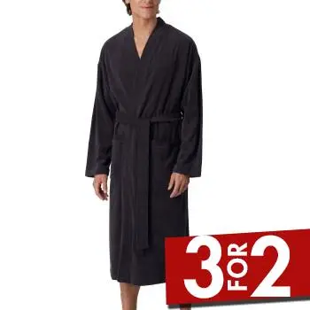 Schiesser Terry Bathrobe Antracit Small Herre