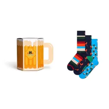 Happy socks Strømper 3P Wurst And Beer Gift Set Marineblå bomuld Str 41/46