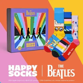 Happy socks Strømper 3P The Beatles Encore Edition Gift Box Flerfarvet bomuld Str 41/46