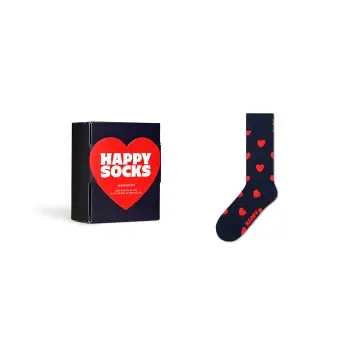 Happy socks Strømper Heart Sock Gift Box Marine mønster bomuld Str 41/46