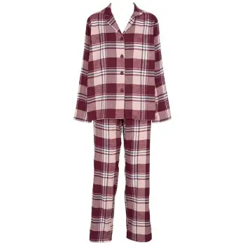 Missya Check Flannel Pyjama Rød/Hvid bomuld Small Dame