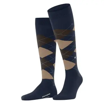 Burlington Strømper Edinburgh Wool Knee High Sock Beige/marine Str 40/46