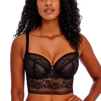 Freya Bh Sydnie Underwired Longline Bra Sort C 70 Dame