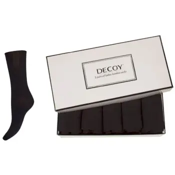 Decoy Strømper 5P Bamboo Ankle Socks Sort Strl 37/41 Dame